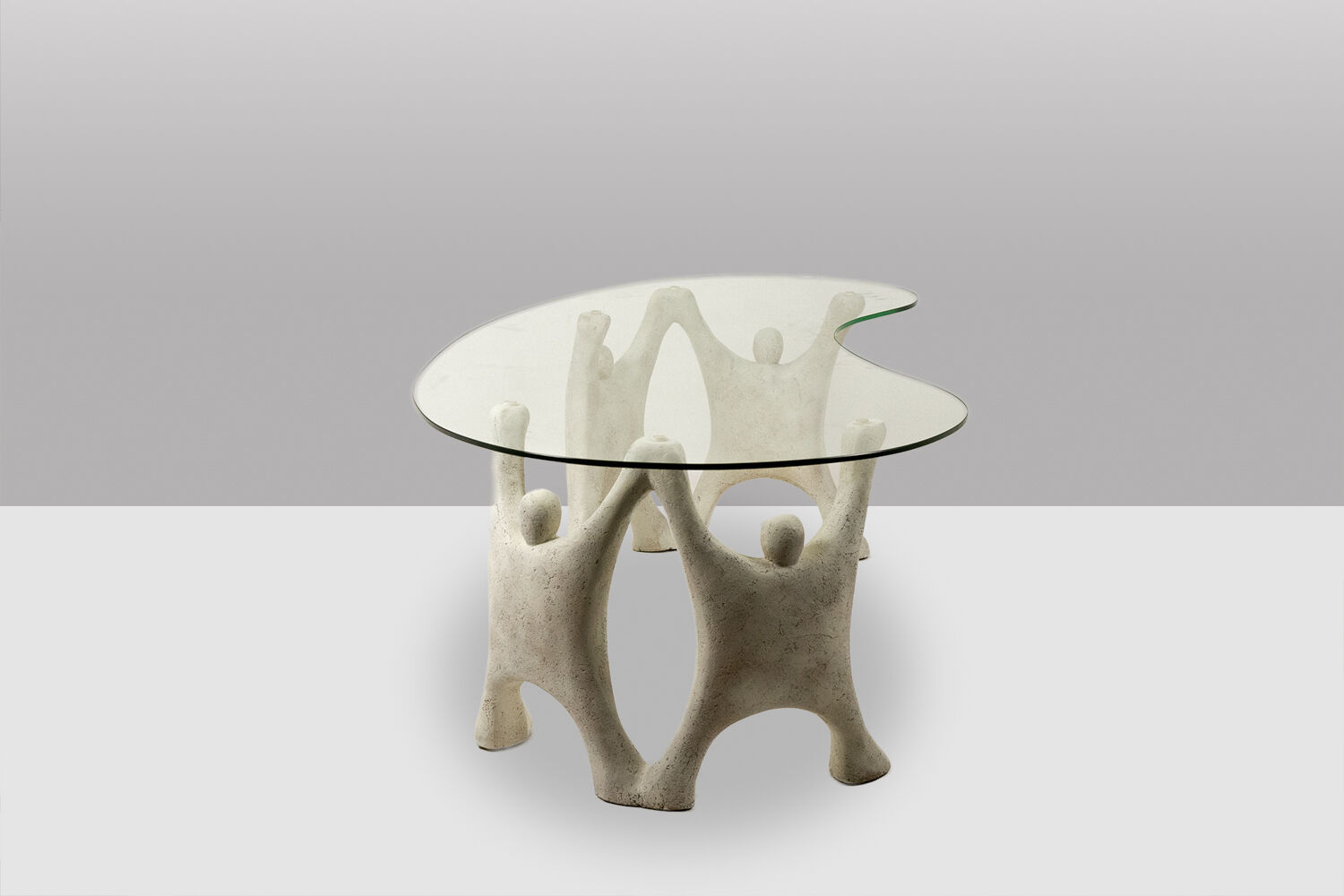 Brutalist coffee table, sculptural and organic. 1970s.