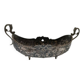 Late 19th century Italian chiseled solid silver sauceboat