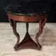 Empire style mahogany tripod pedestal table with swan neck legs