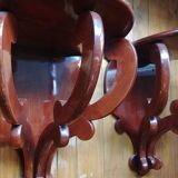 Pair of mahogany wall consoles