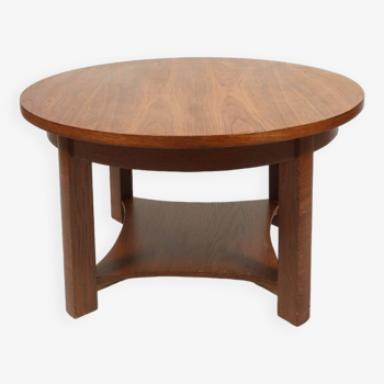 Table basse vintage bois de chêne table de café 1940 art déco table salon de thé