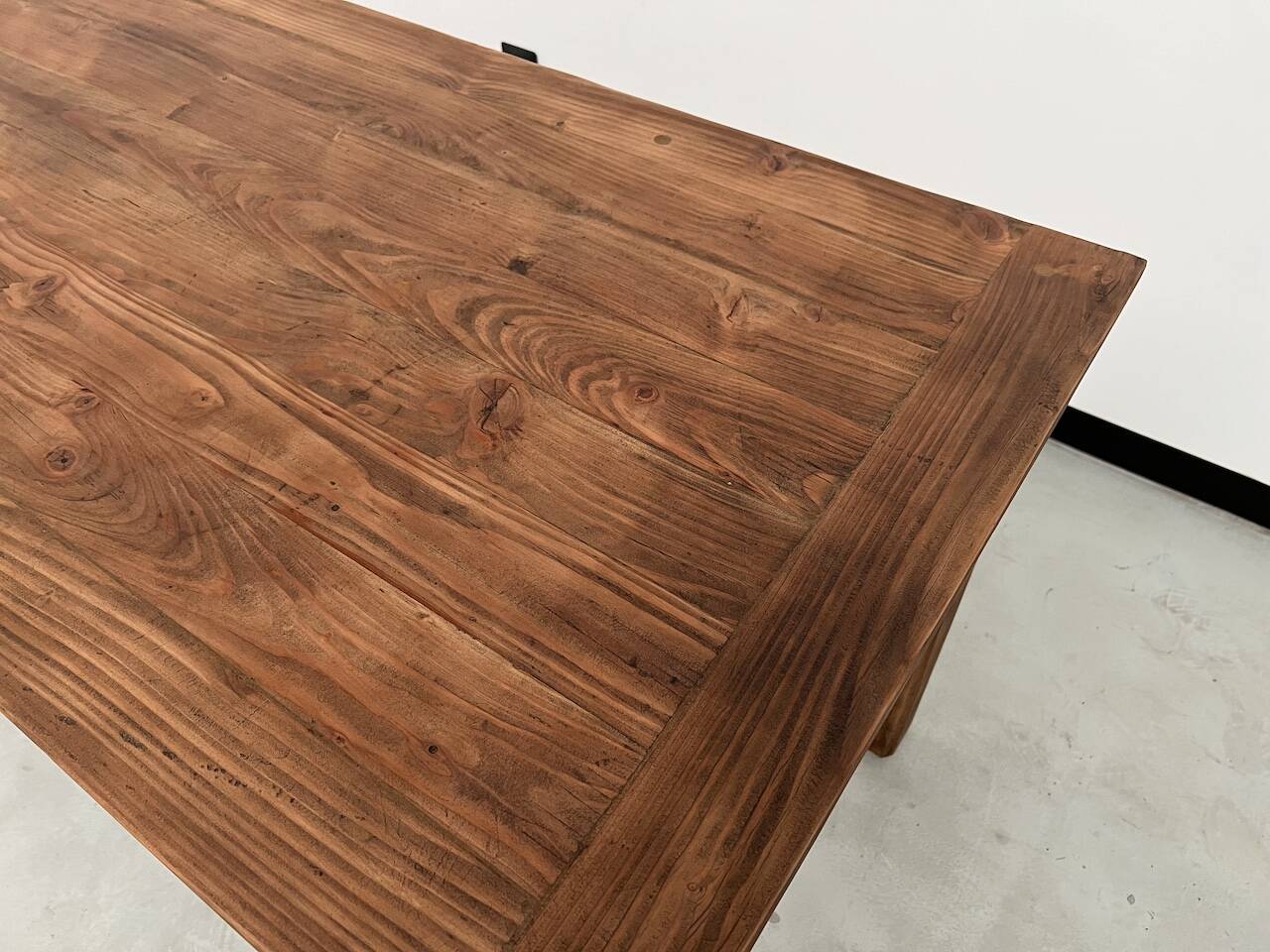 Table de ferme en pin 223 cm, années 70