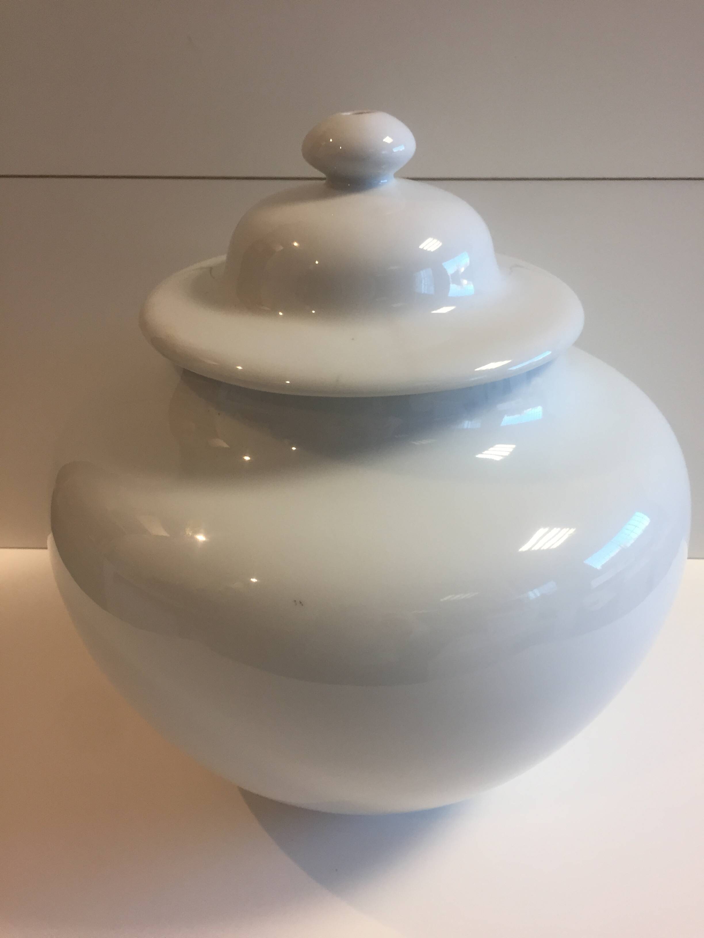 Duo Jar Style Lamp Bases Glazed White Porcelain Decorative Art Living Room