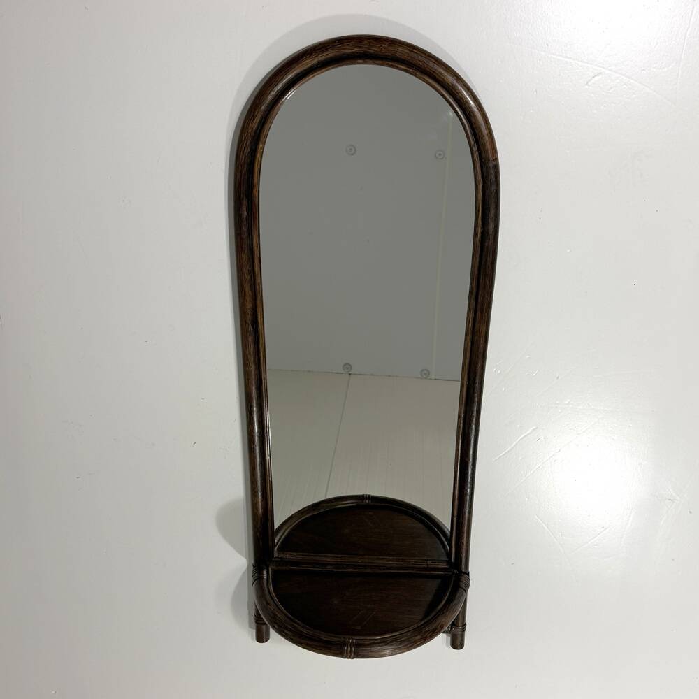 Rattan wall mirror with console table 1970’s