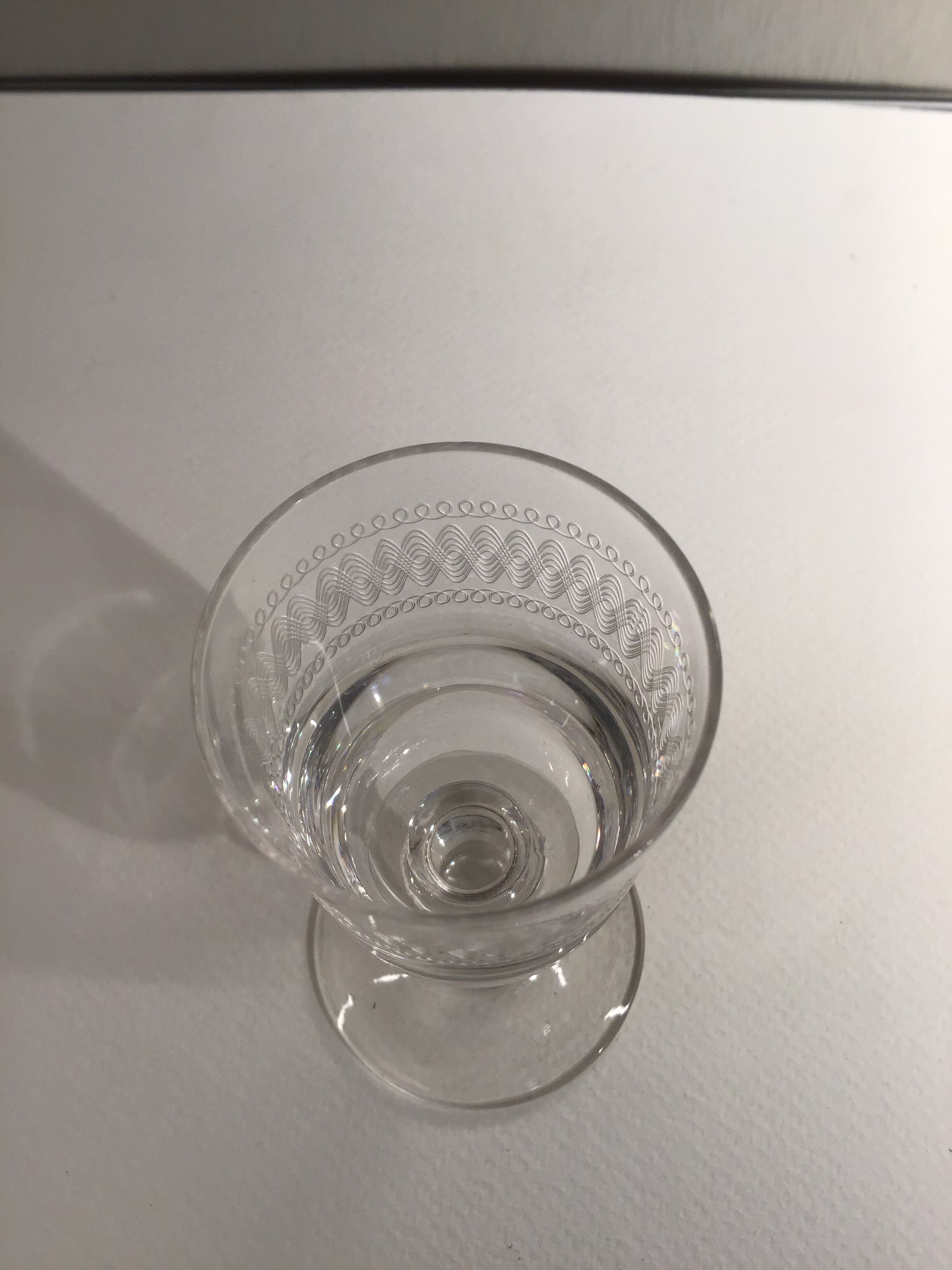 Lot de 6 verres à liqueur, gravés , début XX siècle