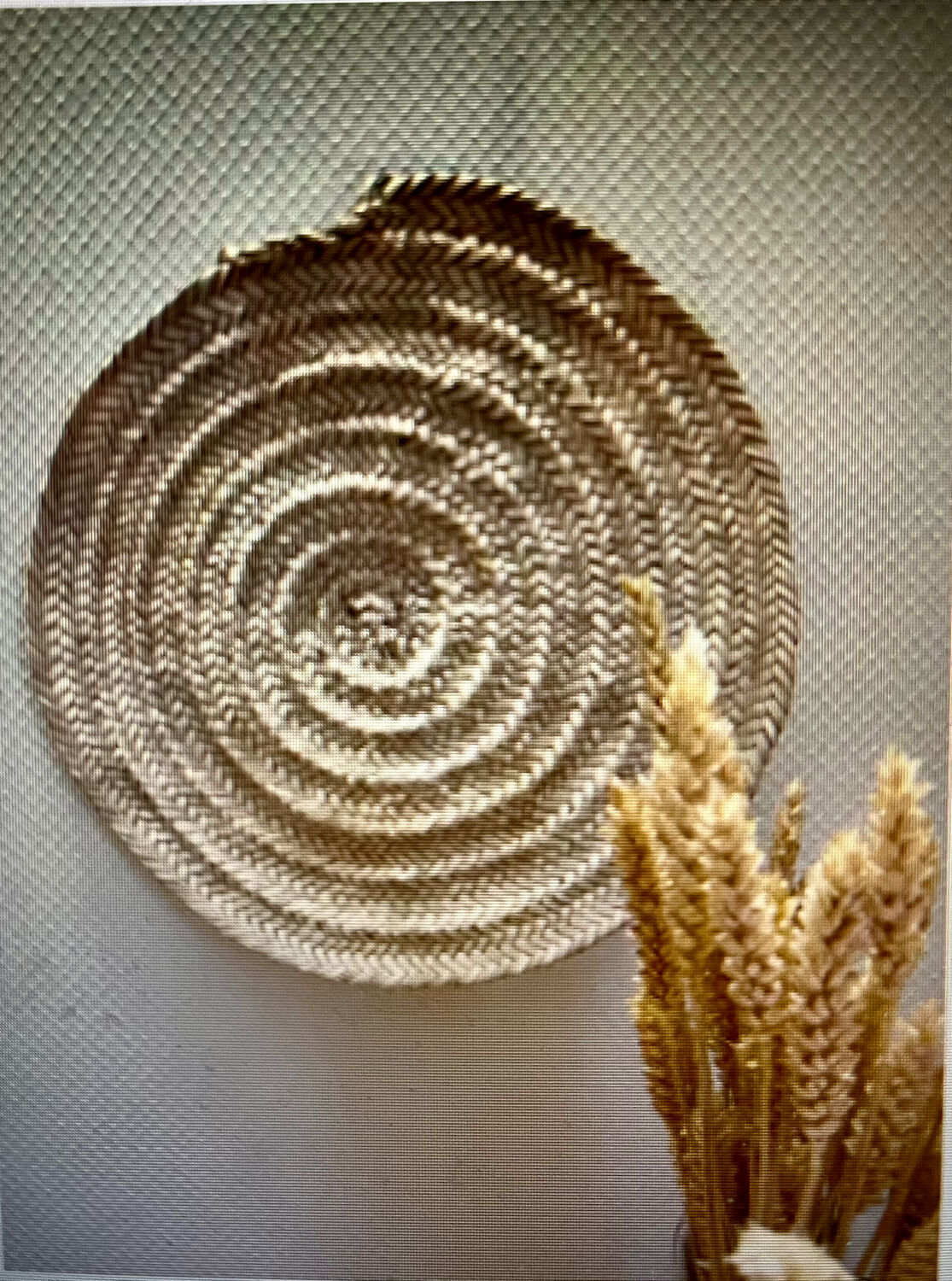 Wicker rattan top for wall decoration