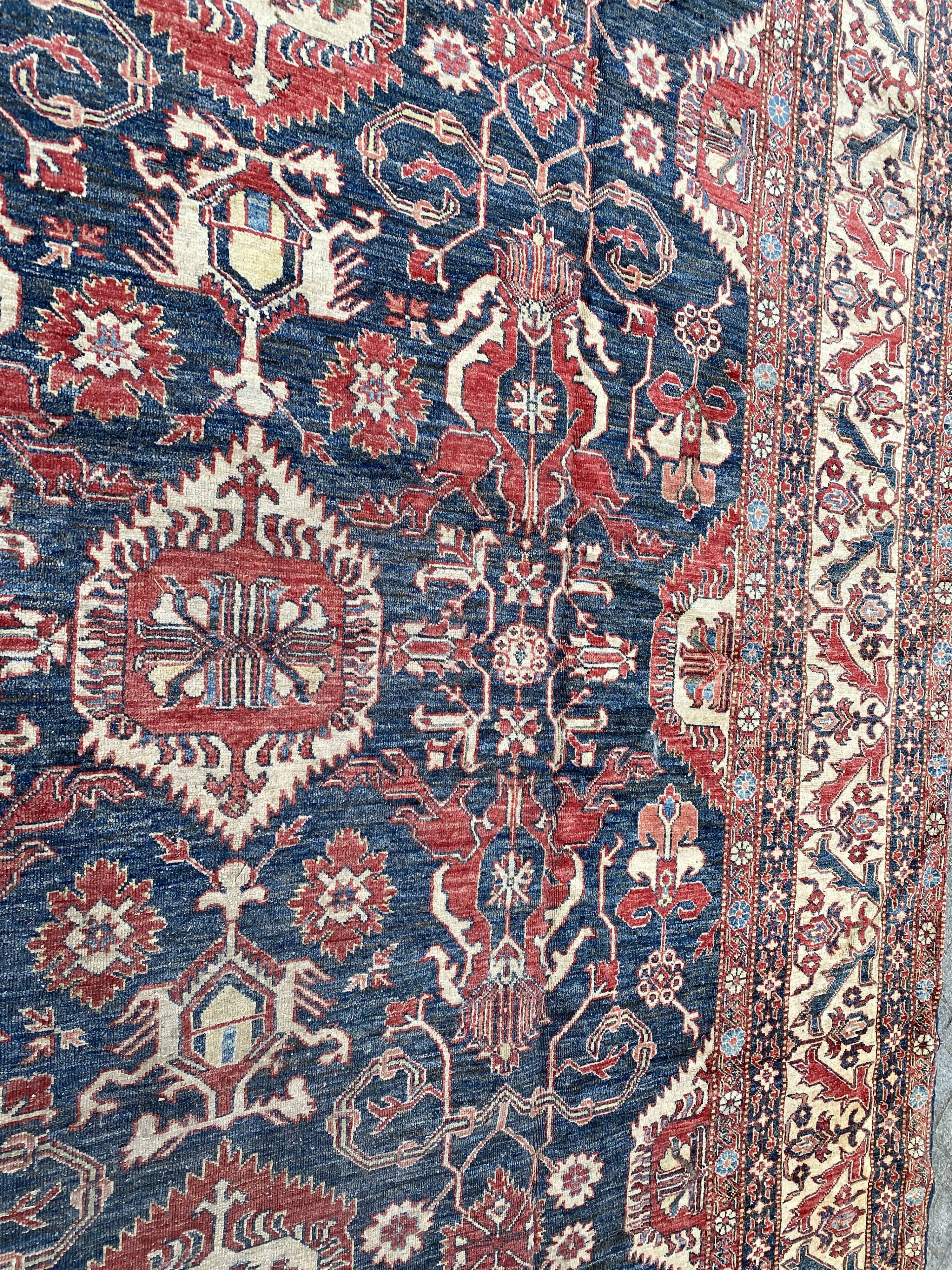 Large vintage rug Chobi Afghan handmade 274x404 cm