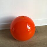 Seventies orange opal globe pendant lamp