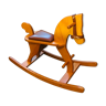 Honey-colored rocking wooden horse