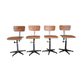 Set of 4 adjustable workshop high chairs