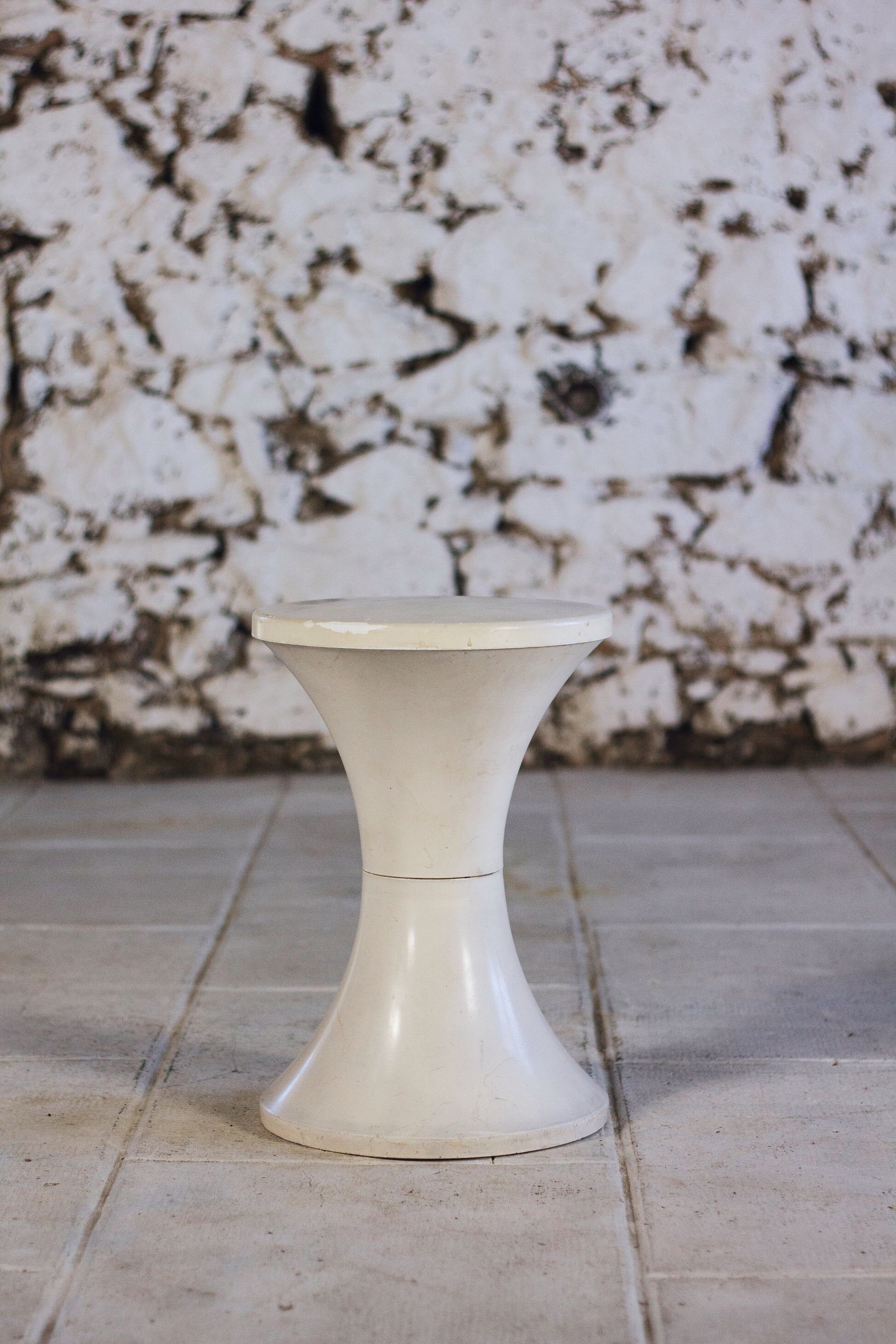 White Tam Tam stool by Henri Massonnet for Stamp, 1970