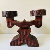 Bougeoir double en bois