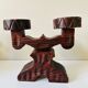Double wooden candle holder
