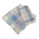 White and sky blue damask tablecloth and 10 towels