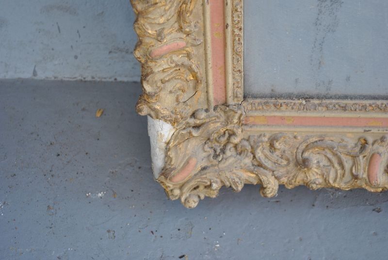 Mirror in gold stucco and glass mercury 91x126cm