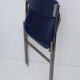Chaise skaï bleu pliante pieds chromés