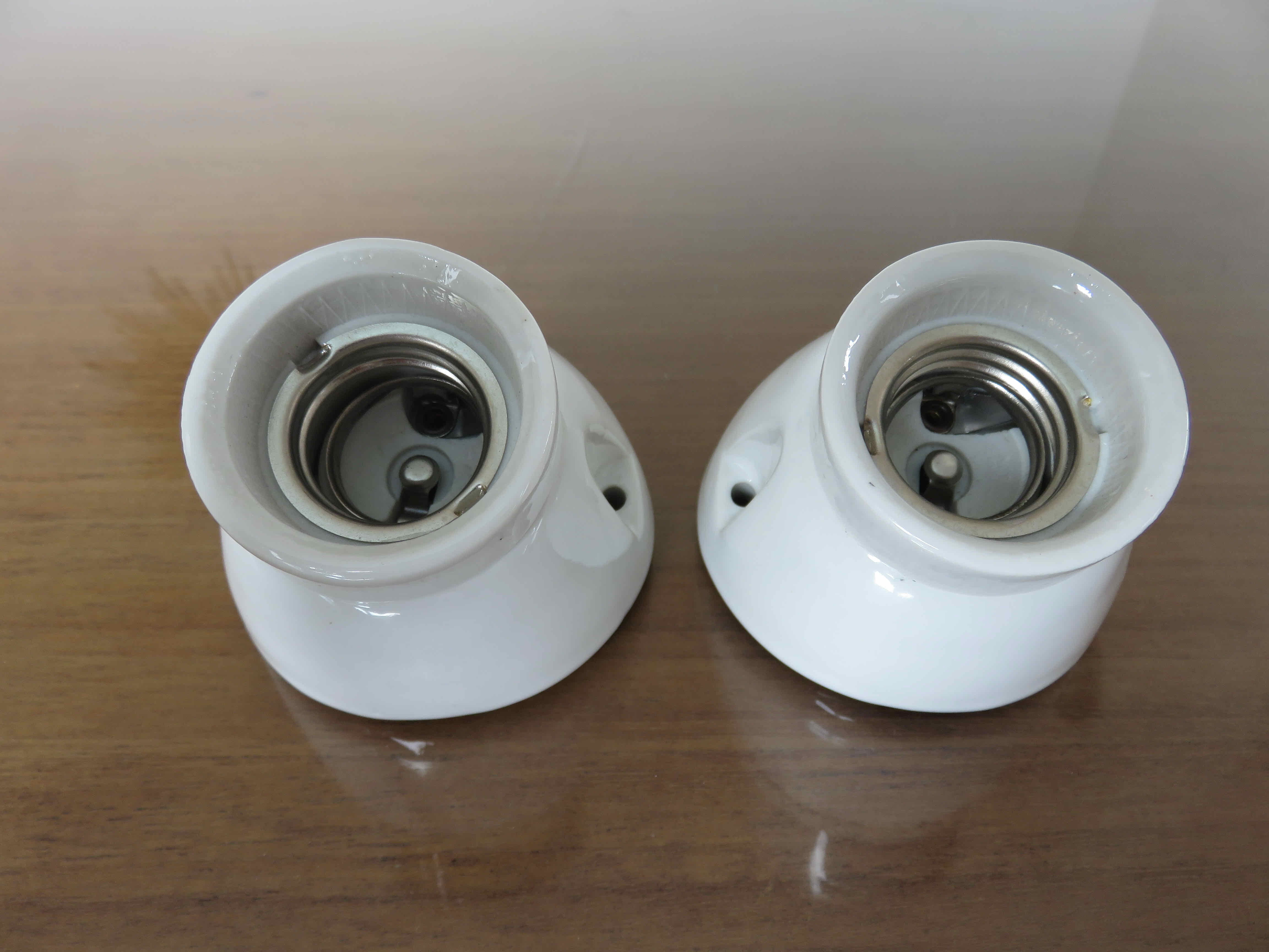 Pair of art deco style porcelain wall lamps