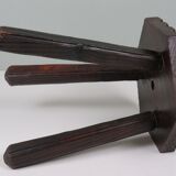 Rustic Spanish stool in solid wood – Handcrafted – 20th century