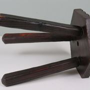 Rustic Spanish handcrafted stool in solid wood, 20th century