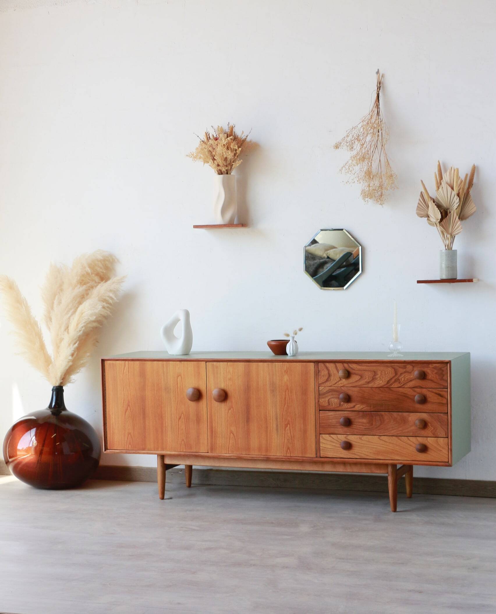 English Sideboard - Solid Elm - 1960