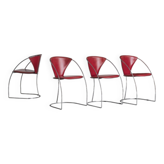 Set of 4 dining chairs 'Linda' by Arrben, Italian design, 1980s