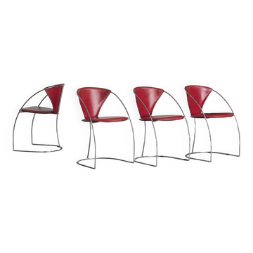 Set of 4 dining chairs 'Linda' by Arrben, Italian design, 1980s