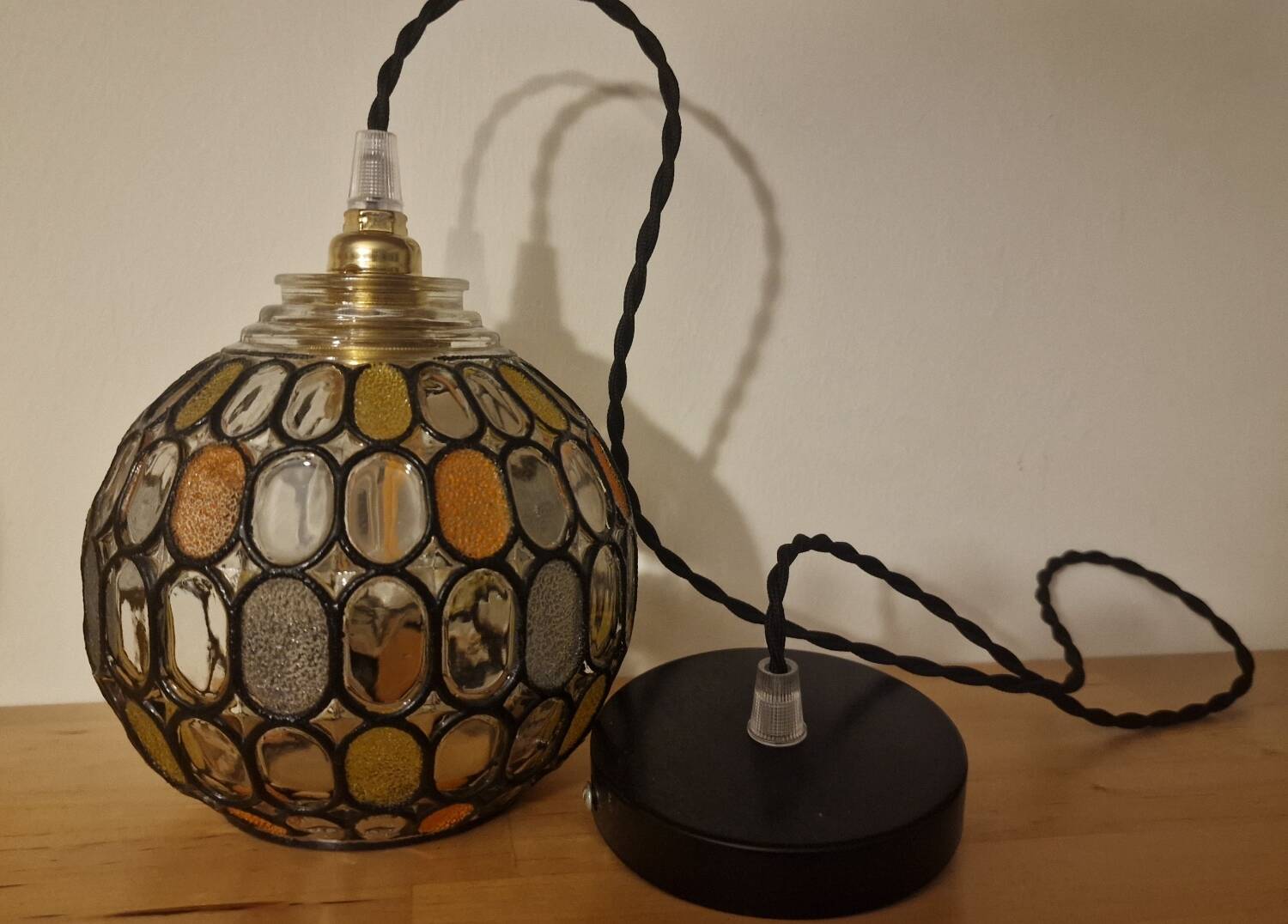 Vintage globe with stained glass effect