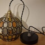 Vintage globe with stained glass effect