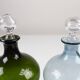 Carafes danoises en verre Art déco bleu et vert, années 1930, ensemble de 2