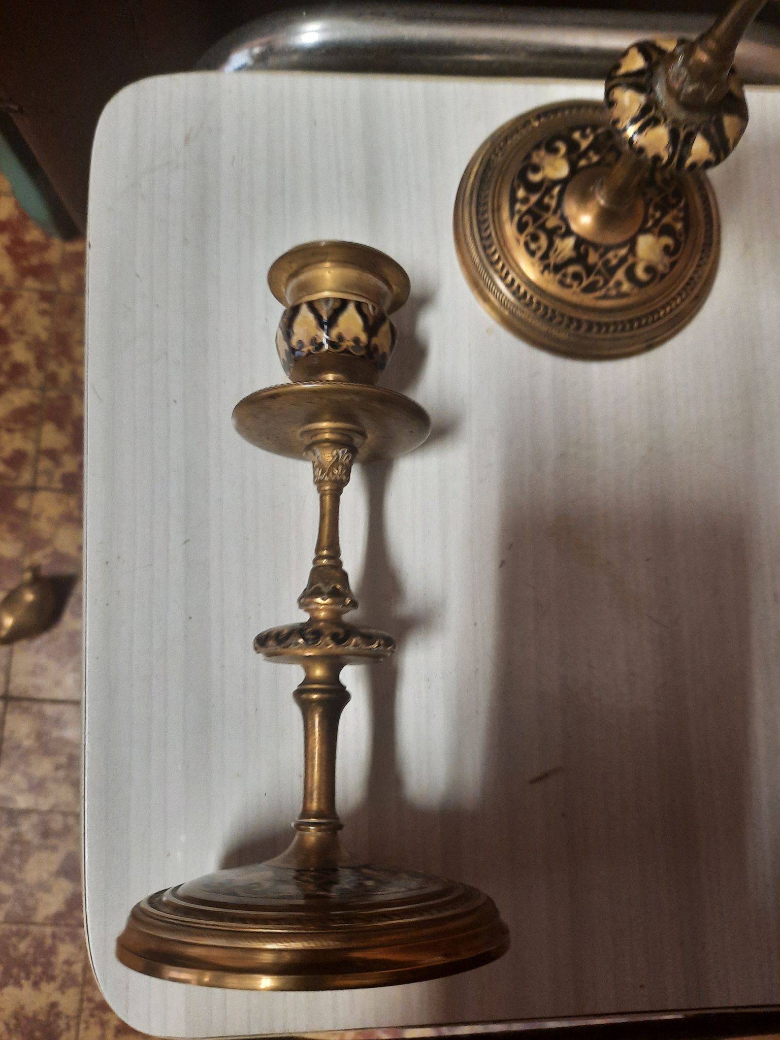 Pair of gilded bronze candlesticks Napoleon III