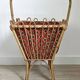 Vintage rattan chair with red fabric – 1960s/70s