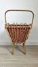 Vintage rattan chair with red fabric – 1960s/70s