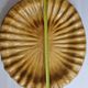 Large dish in enamelled terracotta, ochre, 47 cm