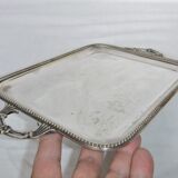 Serving tray with liqueur or other silver metal old art nouveau hallmark