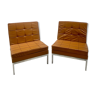 Pair of camel leather drivers by Florence Knoll