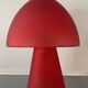 Vintage red glass mushroom lamp
