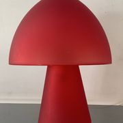 Lampe champignon vintage en verre rouge 