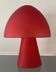 Vintage red glass mushroom lamp