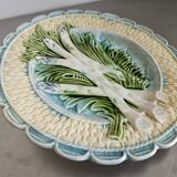 Rare antique earthenware asparagus plate. Salins-les-Bains