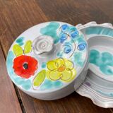 Vallauris ceramic corolla butter dish