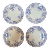 Lot de 4 assiettes creuses Creil et Montereau modèle bouquet