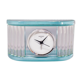 Table Clock by Omodomo in Crystal. Made in Italy1970
