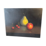 Huile sur toile nature morte signée
