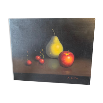 Oil on canvas still life signed