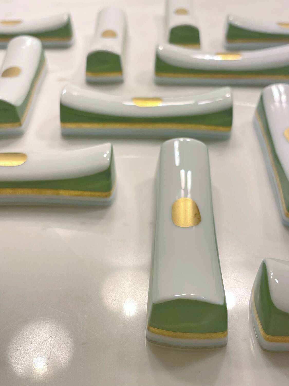Set of 12 Raynaud porcelain cutlery rests Christian Tortu collection