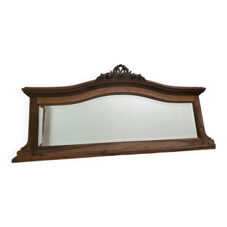 Ancien miroir horizontal sur cadre en bois style Louis XVI