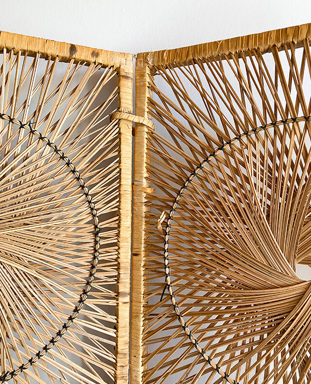 Rattan screen sun pattern