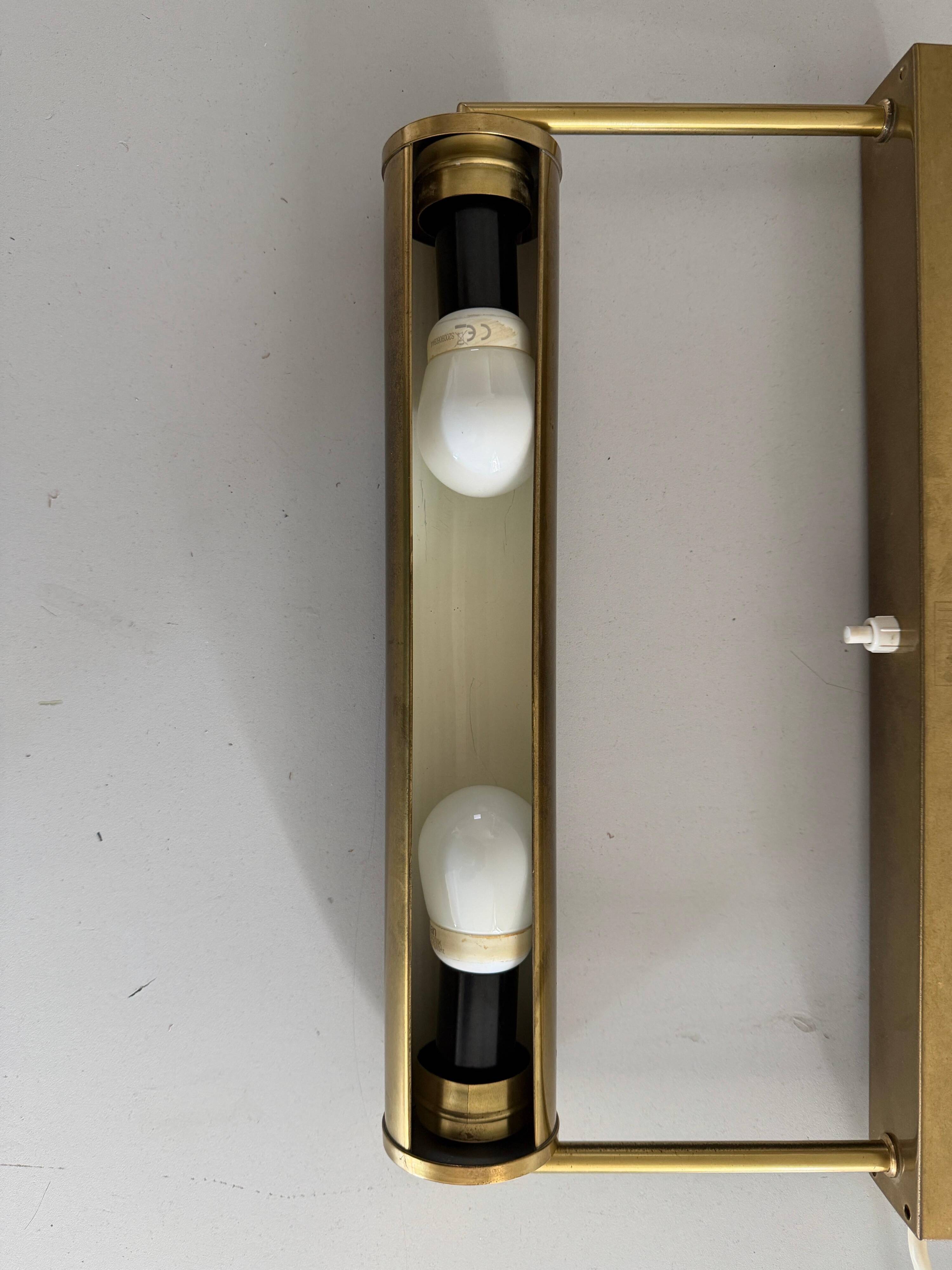 Pair of brass wall lights with adjustable heads from the mid-20th century, 1960, Germany.