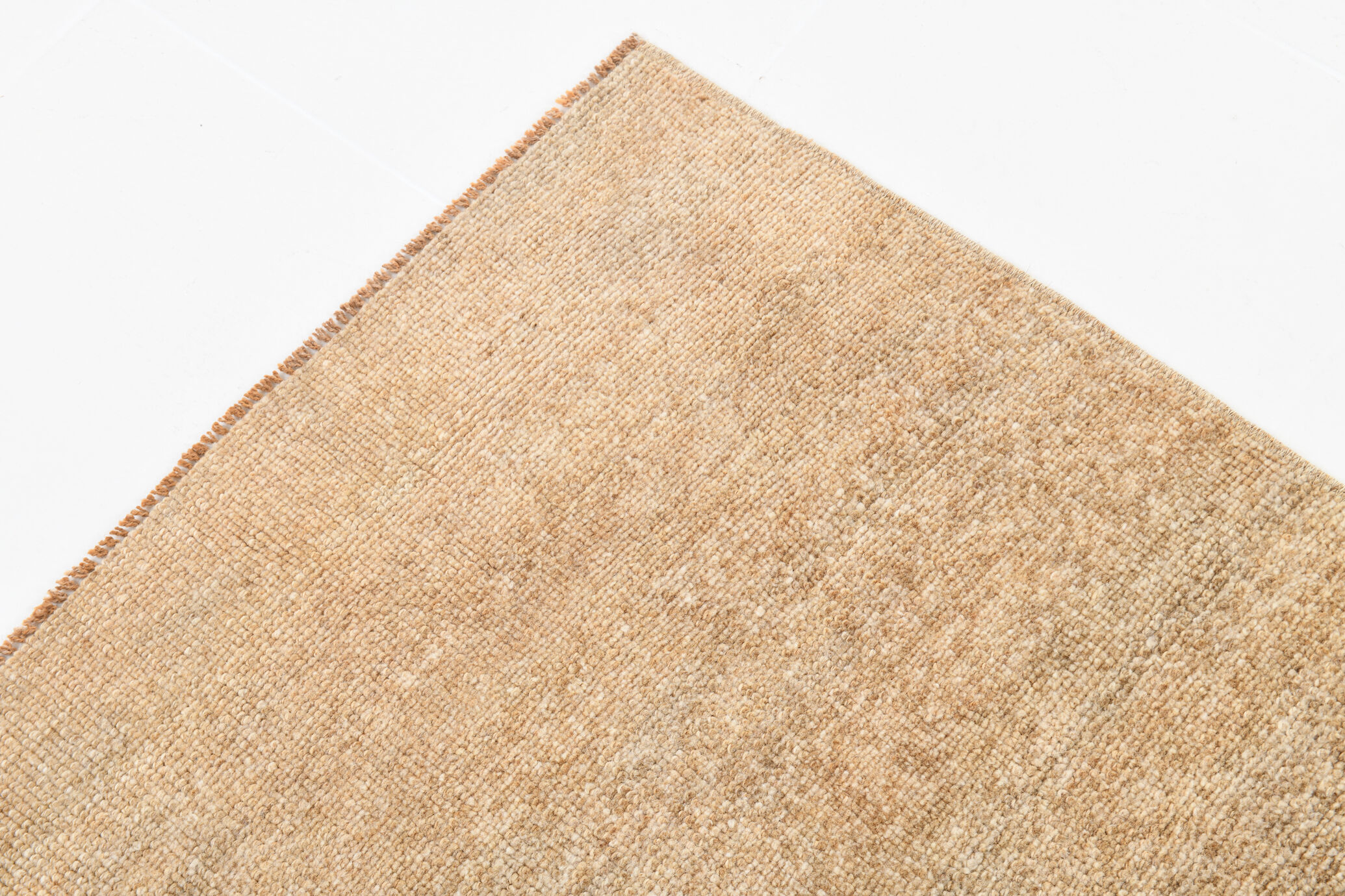 Brown and beige wool oushak rug 286x181cm