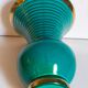 Vase art-déco en barbotine vert et or